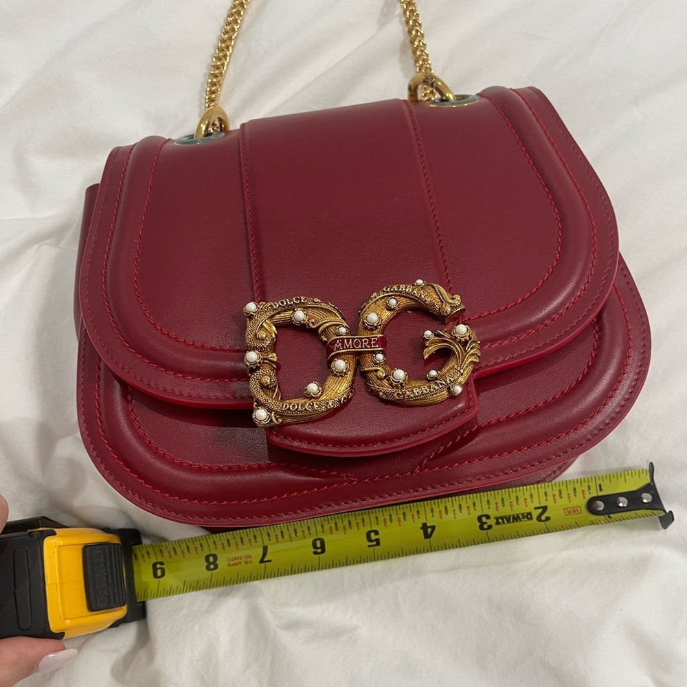NEW Dolce & Gabbana DG Amore Crossbody Shoulder Bag Red - Picture 15 of 16